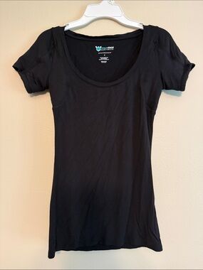 Sweatshield Black Scoop Neck Short Sleeve Tee